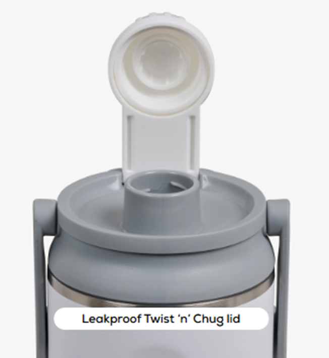 Igloo 00071379 46oz Stainless Steel CHUG Bottle, White