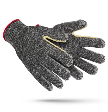 WPP MATPBK40GYPL-L 7ga Seamless Knit ATA/Cotton Blend Heavy Weight Gloves -Large, Gray