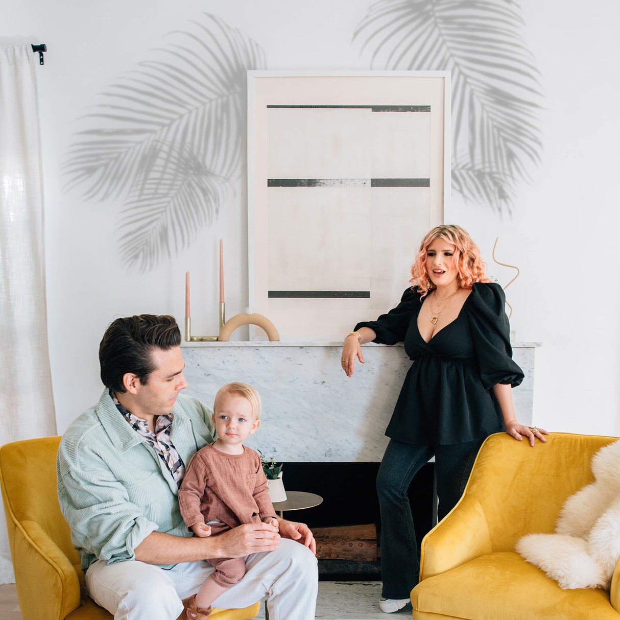 RoomMates RMK5063SLM Mr. Kate Tropical Shadow Palm Frond Peel and Stick Wall Decals -Grey