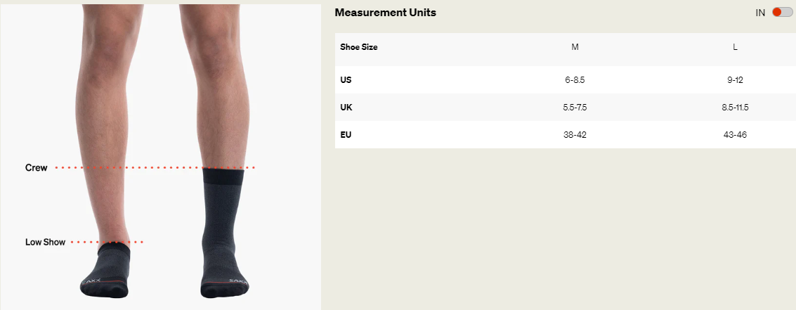 SAXX SXCR102-TSD-L Whole Package Crew Socks -SIZE: Large, Top Shelf Dad- Faded Black