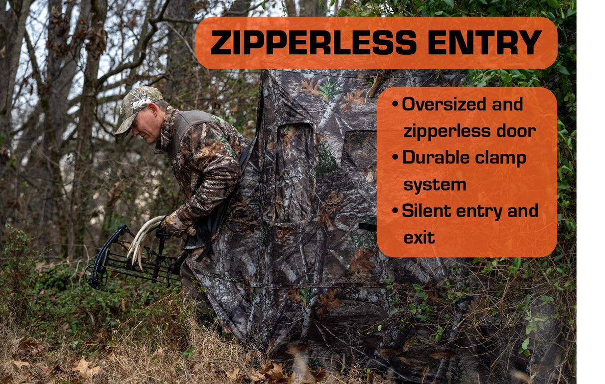 Rhino R100-RTE 2 Man, 5 Hub Design with Shoot Through Mesh Windows-Realtree Edge