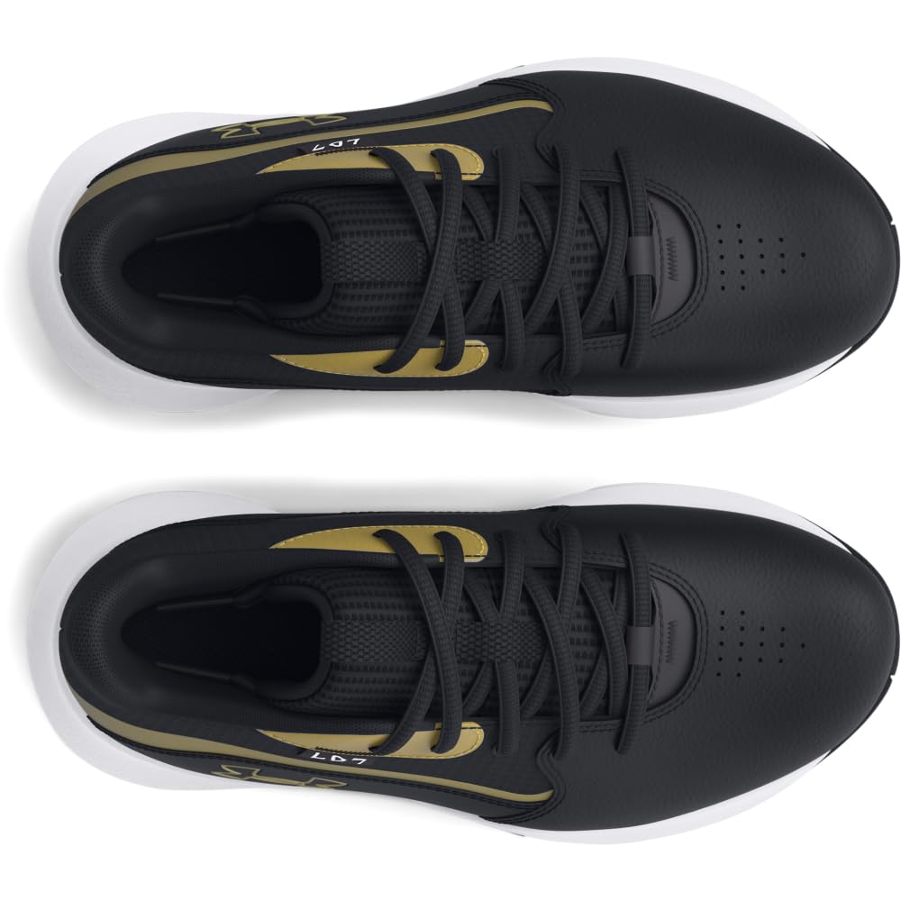Under Armour 3028514-001-11K: UA Pre-School Lockdown 7 Basketball Shoes -SIZE: 11 Kid, Black w/Gold Accents