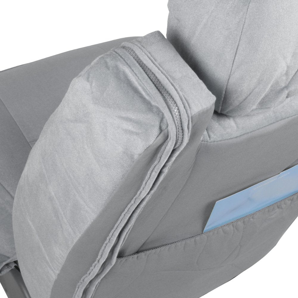 BDK Auto TS-304-GR: Pickup Truck Seat Covers with Arm Rest and Built-In Seat Belt -Grey