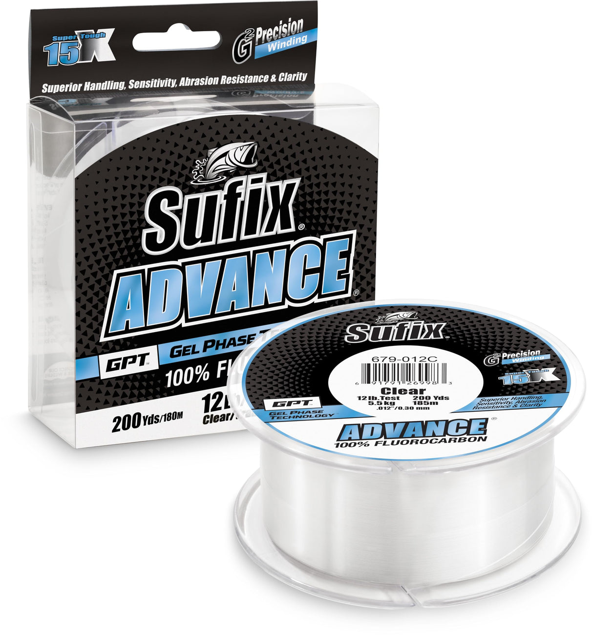Sufix 679-020C: Advance Fluorocarbon Leader Fishing Line -20 lbs / 200 yard, Clear