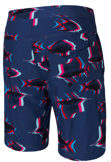 SAXX SXSW01L-SDC-32 Betawave 2N1 Boardie 7" -SIZE: 32, Scaled Up- Deep Cobalt