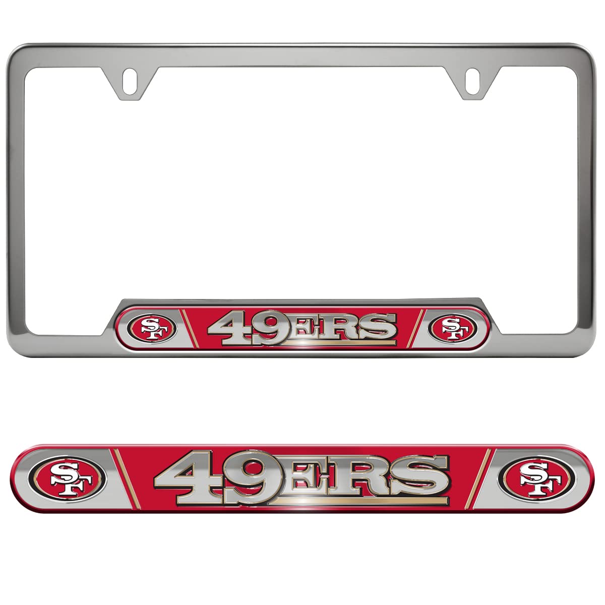 FanMats 61966 Promark NFL San Francisco 49ers Embossed License Plate Frame, 12.25" x 6.25"