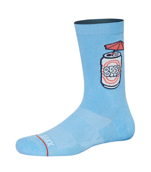 SAXX SXCR102-MTS-L Whole Package Crew Socks -SIZE: Large, Made In The Shade- Blue