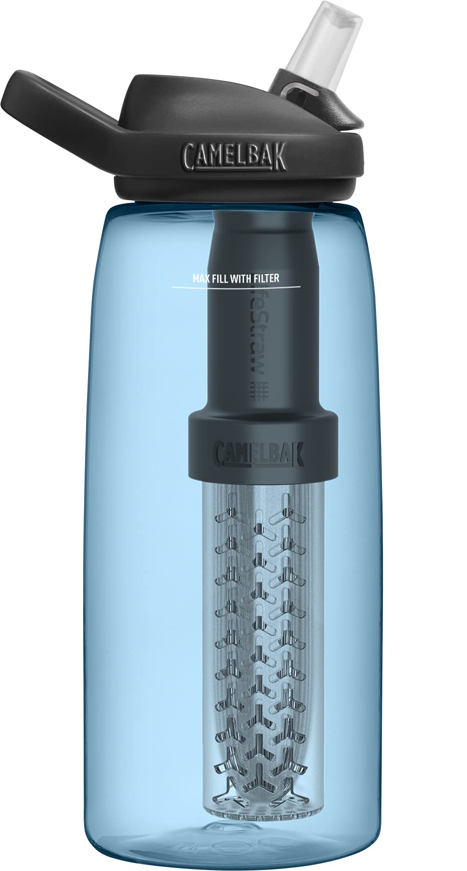 Camelbak 2550401001 Eddy + filtered by LifeStraw 32oz Water Bottle w/Tritan Renew, True Blue