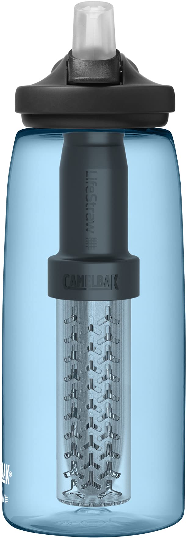 Camelbak 2550401001 Eddy + filtered by LifeStraw 32oz Water Bottle w/Tritan Renew, True Blue
