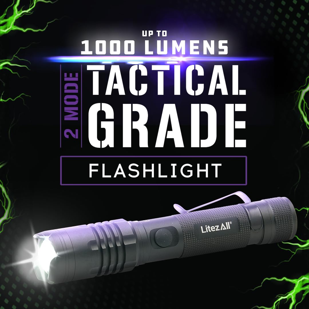 LitezAll 22668 1000 Lumen Rechargeable Tactical Flashlight
