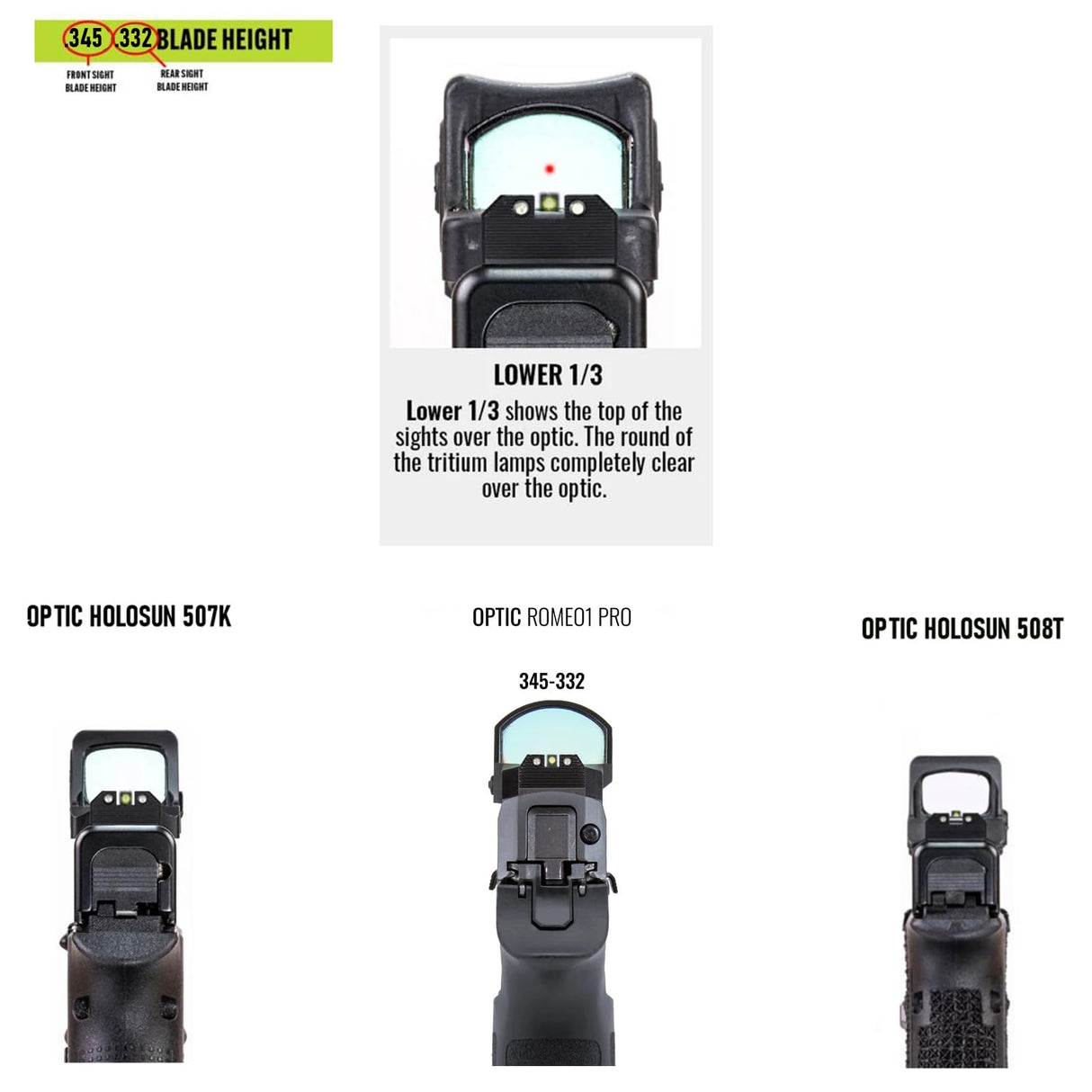 Night Fision SIG-180-345-332-OGZX Optics Ready Stealth Night Sight Set for Sig P320 w/ RMR/507c/508t/Romeo Pro - Orange Front Ring, Blank Rear Sight