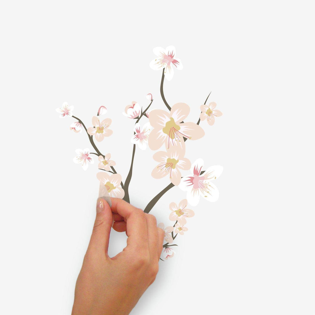 RoomMates RMK3856GM 35.5" x 18.3" Cherry Blossom Branch Peel & Stick, Giant Wall Deals w/3D Embellishments (1 roll)