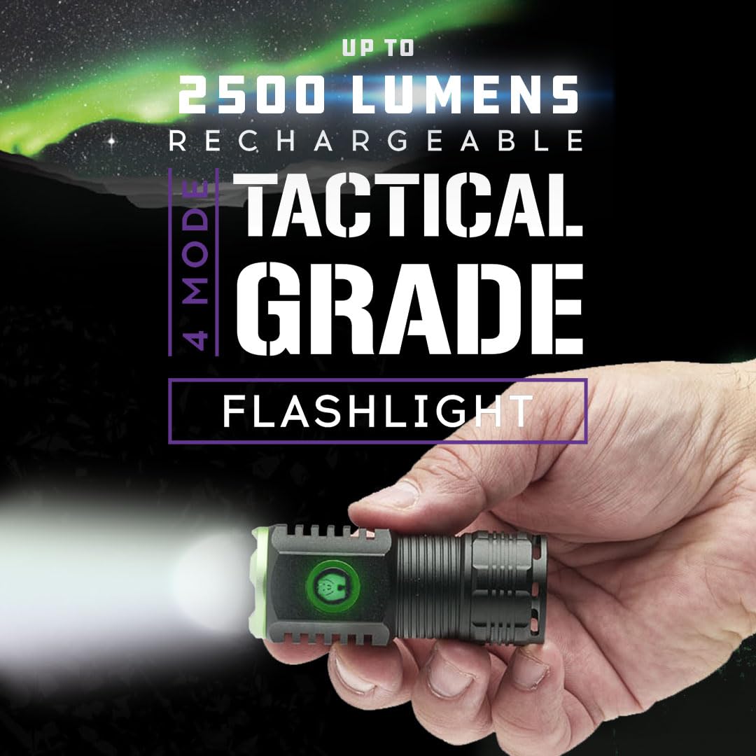 LitezAll 25966 Kodiak Komrade 2500 Lumen Compact Rechargeable Tactical Flashlight