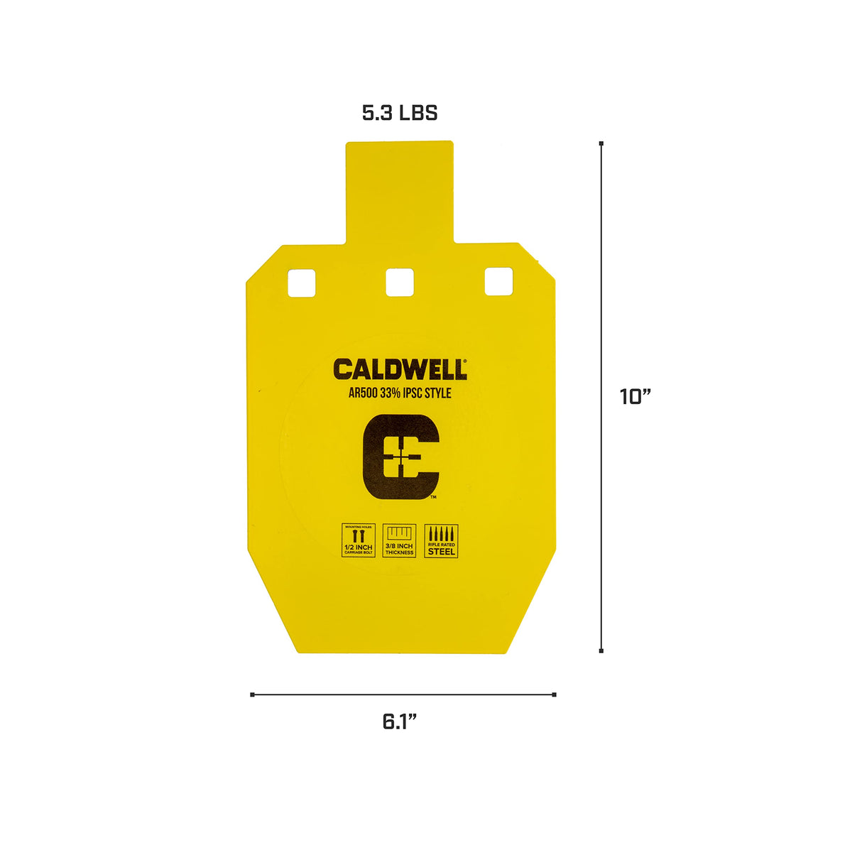 Caldwell 1116697 AR500 33% IPSC Steel Target New 2020