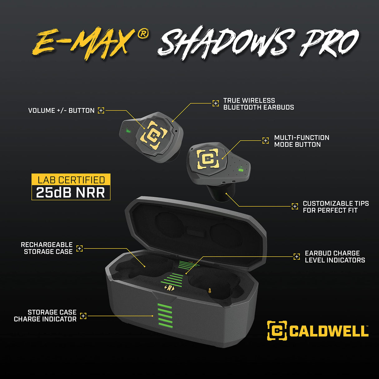 Caldwell 1136234 E-Max Shadow Pro Eectronic Earplugs (In-ear) Bluetooth