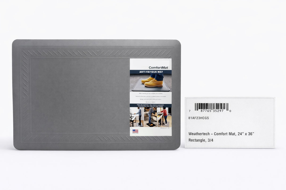 WeatherTech 81AF23HCGS: 24" x 36" Comfort Mat, Grey -Bordered Textured