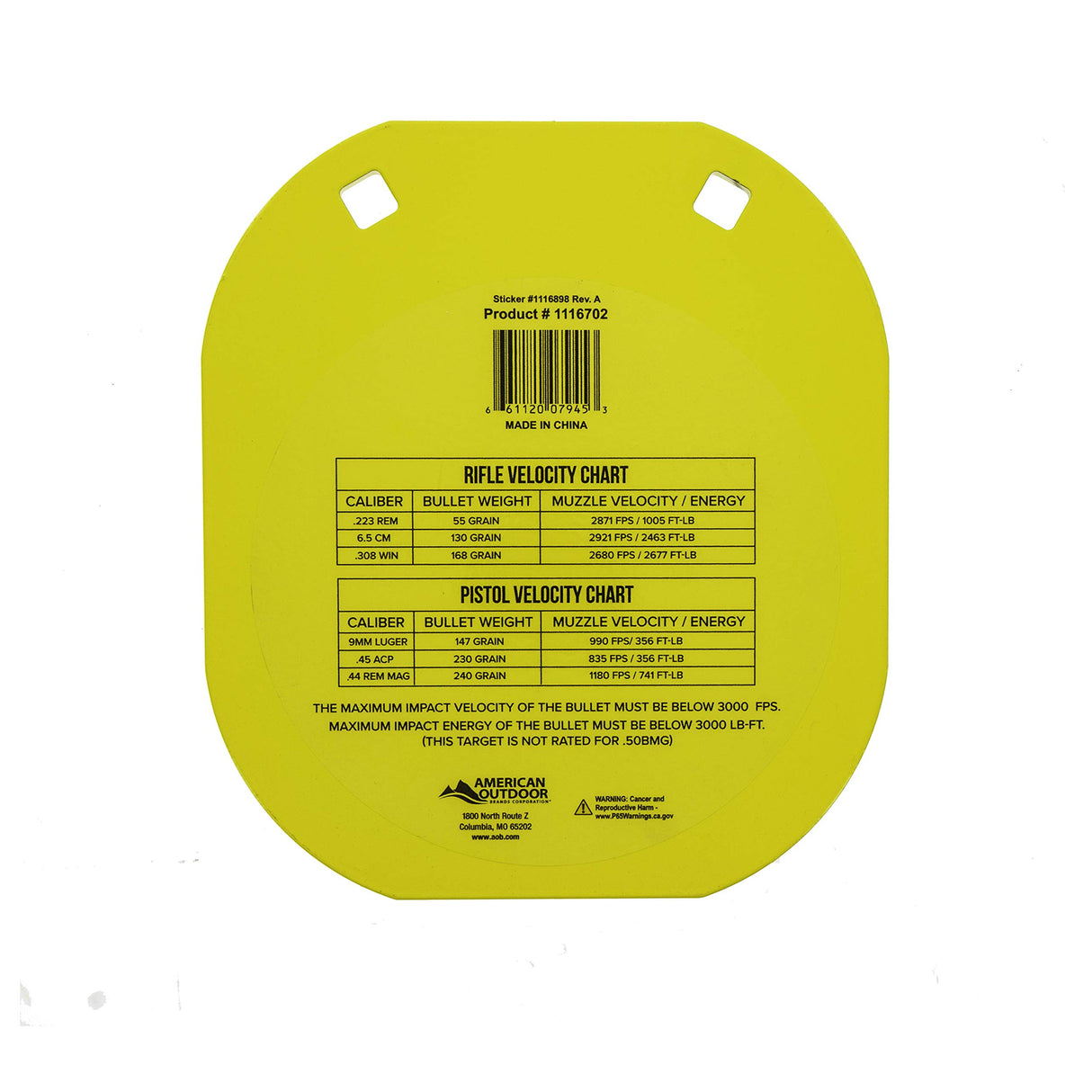 Caldwell 1116703 AR500 8" Caldwell C New 2020