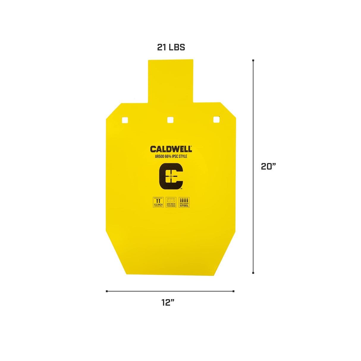 Caldwell 1116702 AR500 66% IPSC Steel Target New 2020