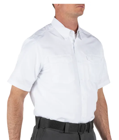 5.11 Tactical 71373T-992-L Men's Fast-Tac Short Sleeve Shirt -SIZE: Large, Uniform White