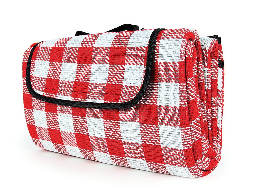 Camco 42801 Picnic Blanket (51" x 59", Red/White)