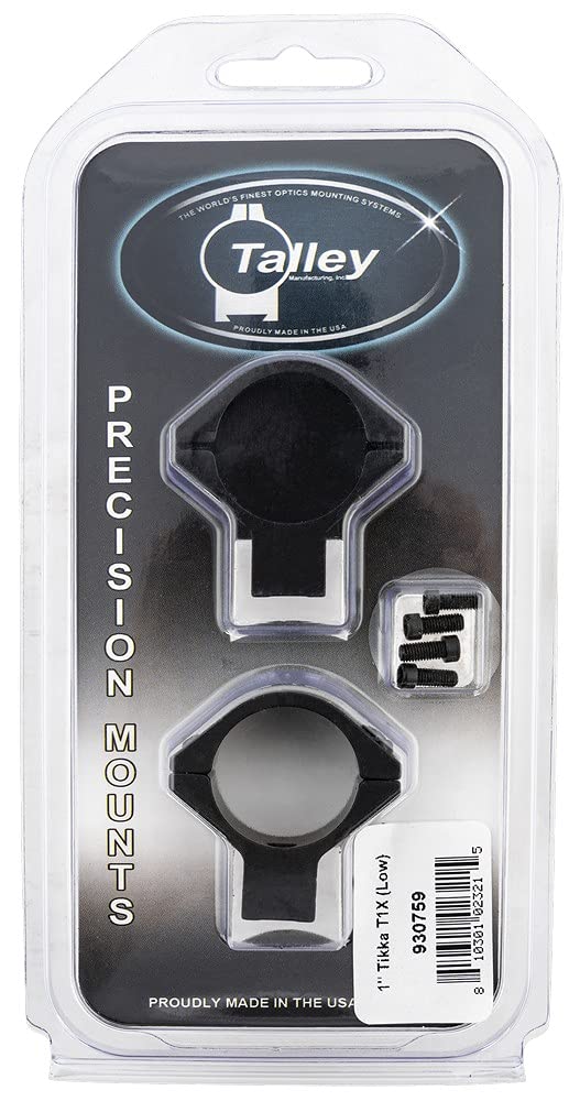Talley 930759 1" Tikka Scope Rings T1X 1" Low (0.4 Height) -Black