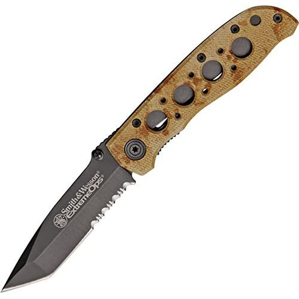 Smith & Wesson CK5TBSD Extreme Ops Black Tanto Knife w/Serrated Blade