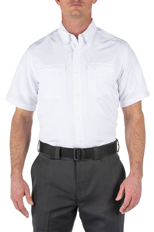 5.11 Tactical 71373T-992-L Men's Fast-Tac Short Sleeve Shirt -SIZE: Large, Uniform White