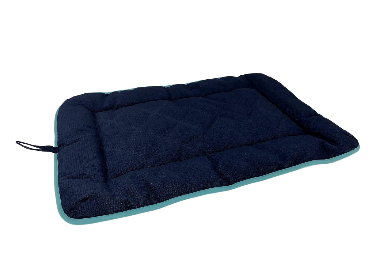Dog Gone Smart (DGSSC190165) Chenille Dog Sleeper Cushion - Blue w/Green Trim, 19"X24" Small