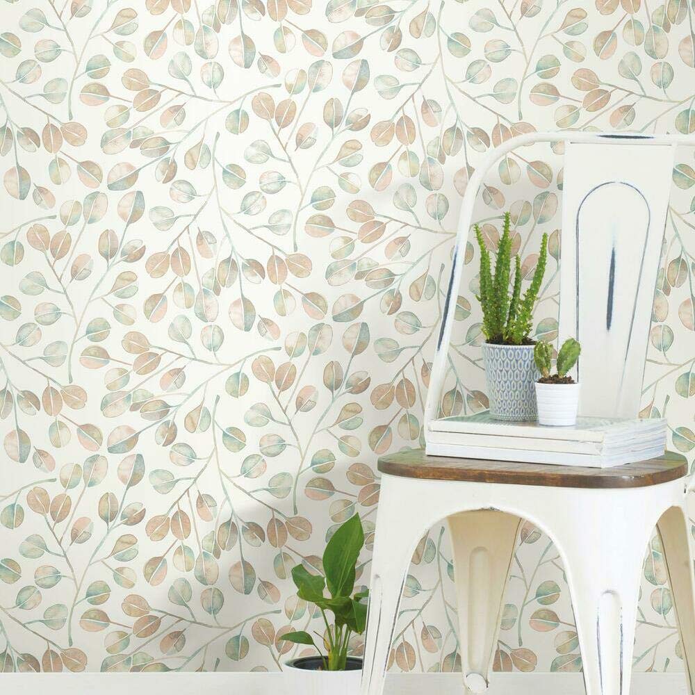 RoomMates RMK11654WP Cat Coquillette Eucalyptus Peel & Stick Wallpaper