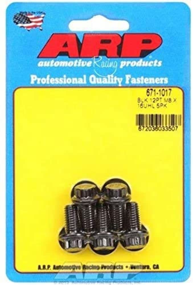 ARP M8 x 1.25 x 16mm 12pt Black Oxide Bolts (5 Pack)