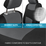 BDK Auto OS-309-GR: PolyPro Car Seat Covers Full Set in Grey on Charcoal Black