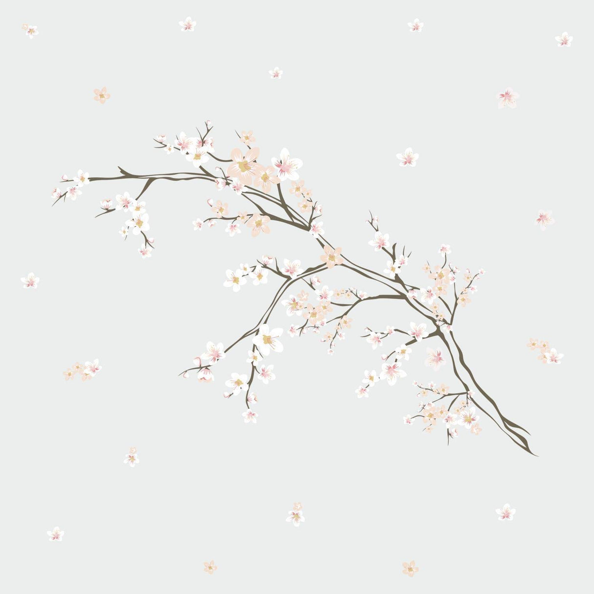 RoomMates RMK3856GM  35.5" x 18.3" Cherry Blossom Branch Peel & Stick, Giant Wall Deals w/3D Embellishments (1 roll)