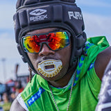 Shock Doctor SD11300-90115-OSFA  3D Bling Chain Max AirFlow Football Mouthguard -White/Gold OSFA