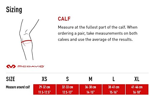 McDavid MD8846-01-32  Elite Compression Recovery Calf Sleeves -Small, Black (2 pack)