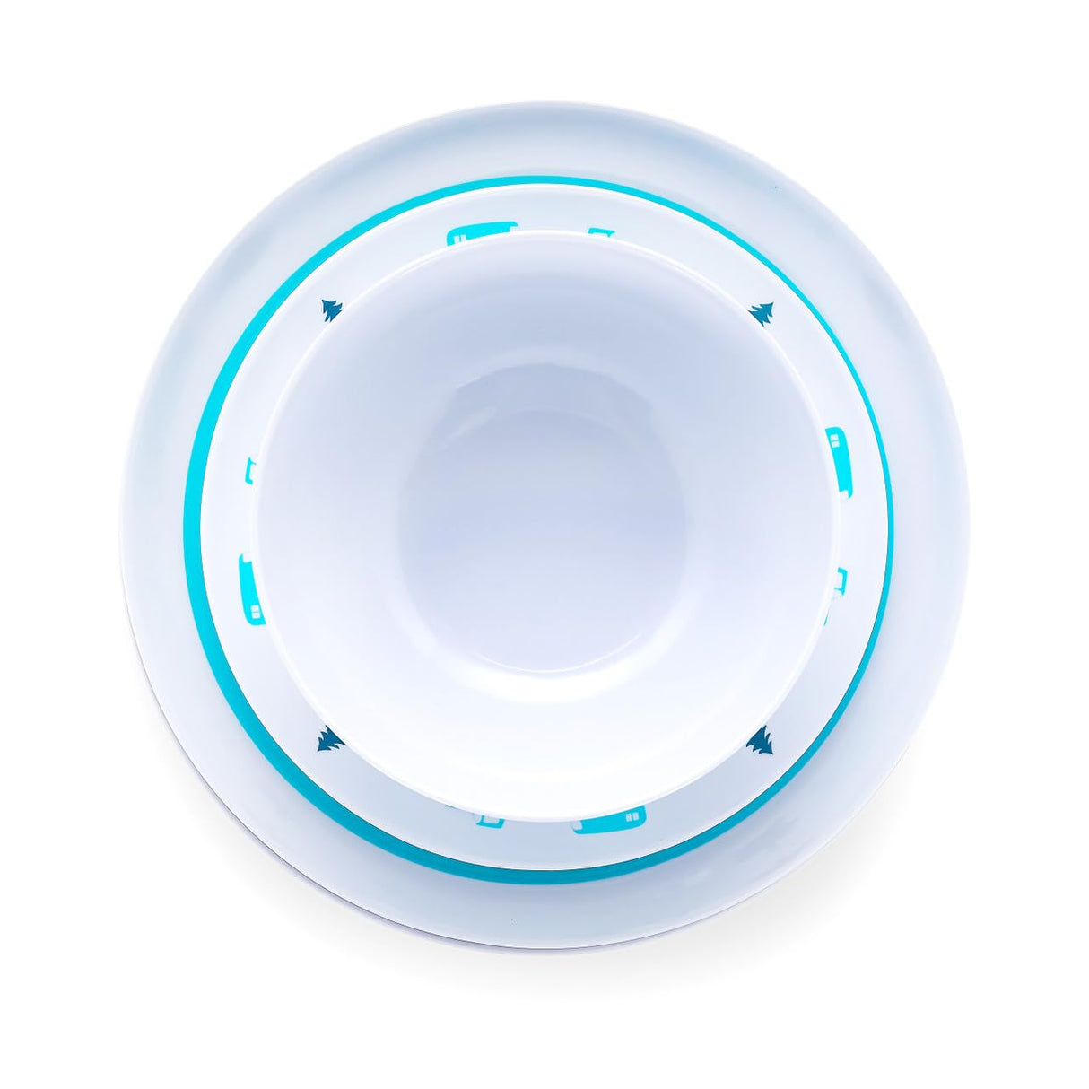 Camco Manufacturing - LIBATC, Dinnerware Set, 12pc, Melamine Blue RV-Trees