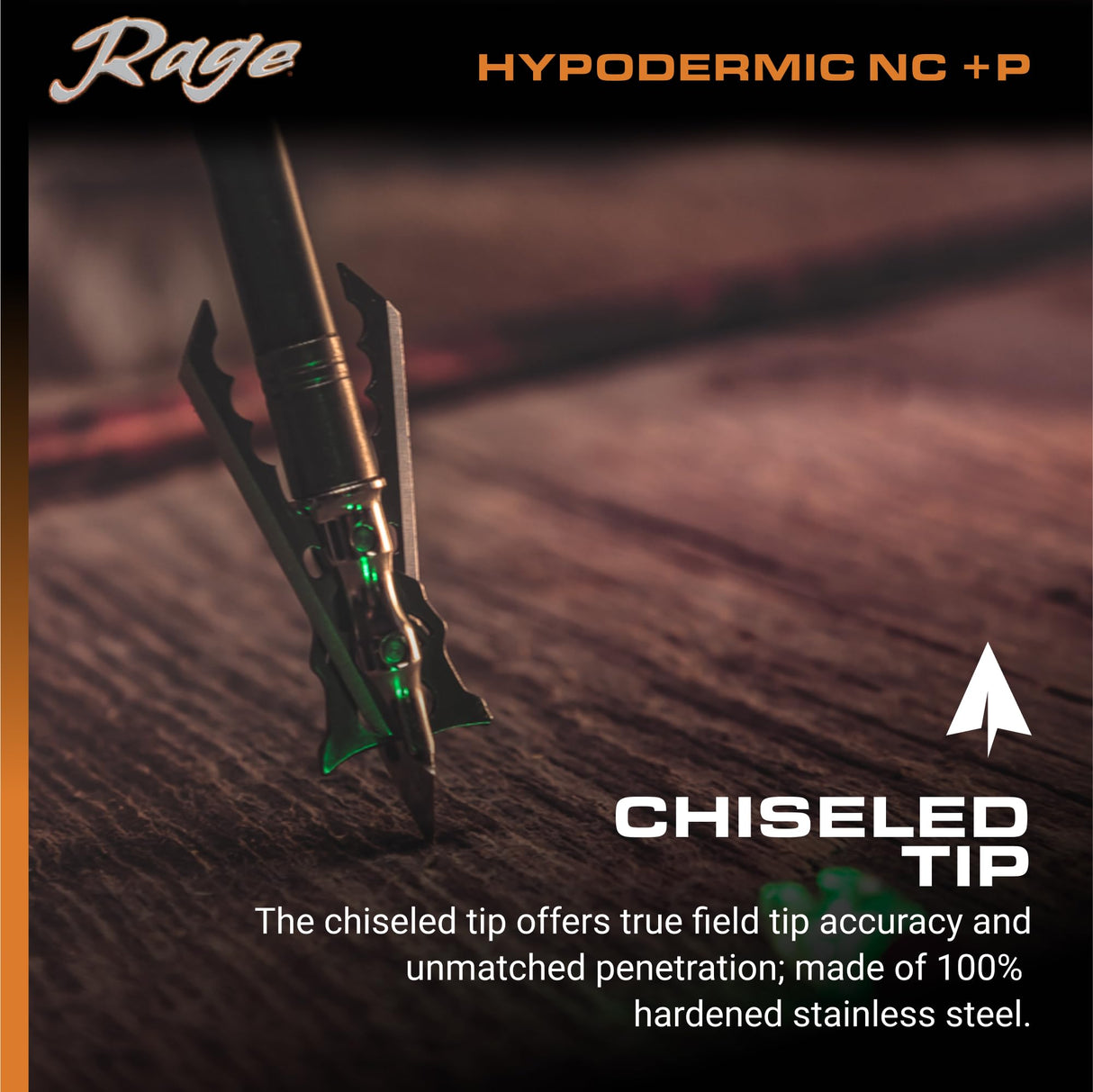 Rage R38700  Hypodermic NC+P 125gr Expandable Broadhead (3 pack)