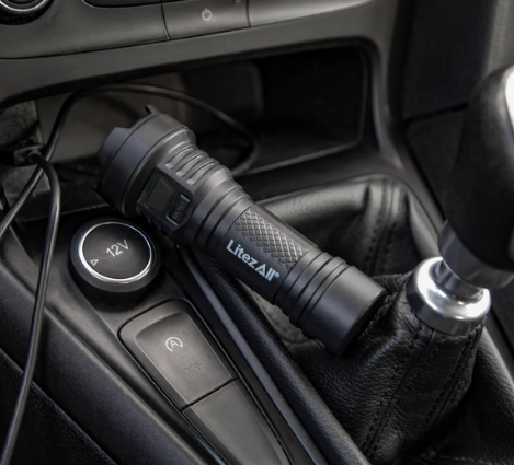 LitezAll 27601  Rechargeable 120 Lumen Flashlight -Black