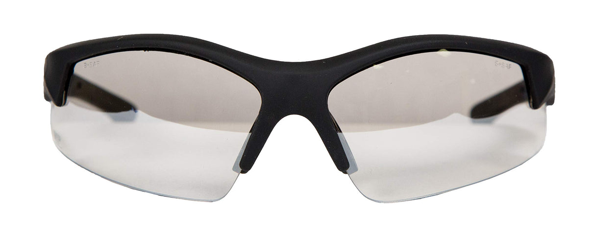 Smith & Wesson 110171 Super Cobra Frame Shooting Glasses Black Rubberized Frame w/Clear Mirrored Lens