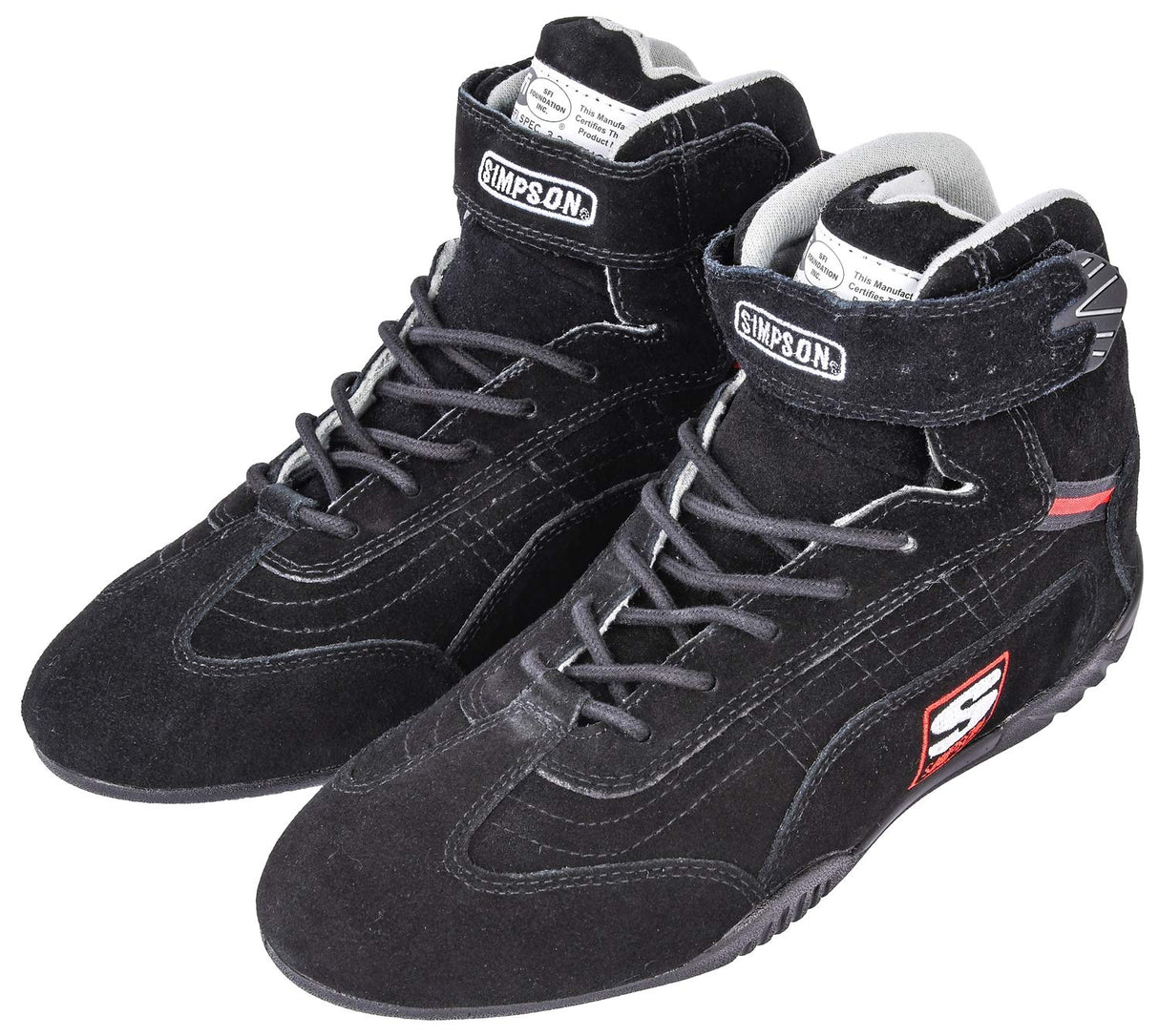 Simpson Racing AD550BK: Adrenaline High Top Racing Shoes -SIZE: 5.5, Black