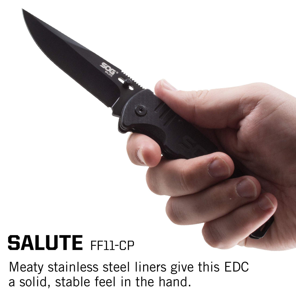 SOG FF11-CP 3.63" EDC Salute Folding Tactical Work Pocket Knife w/Thumbstud -Black