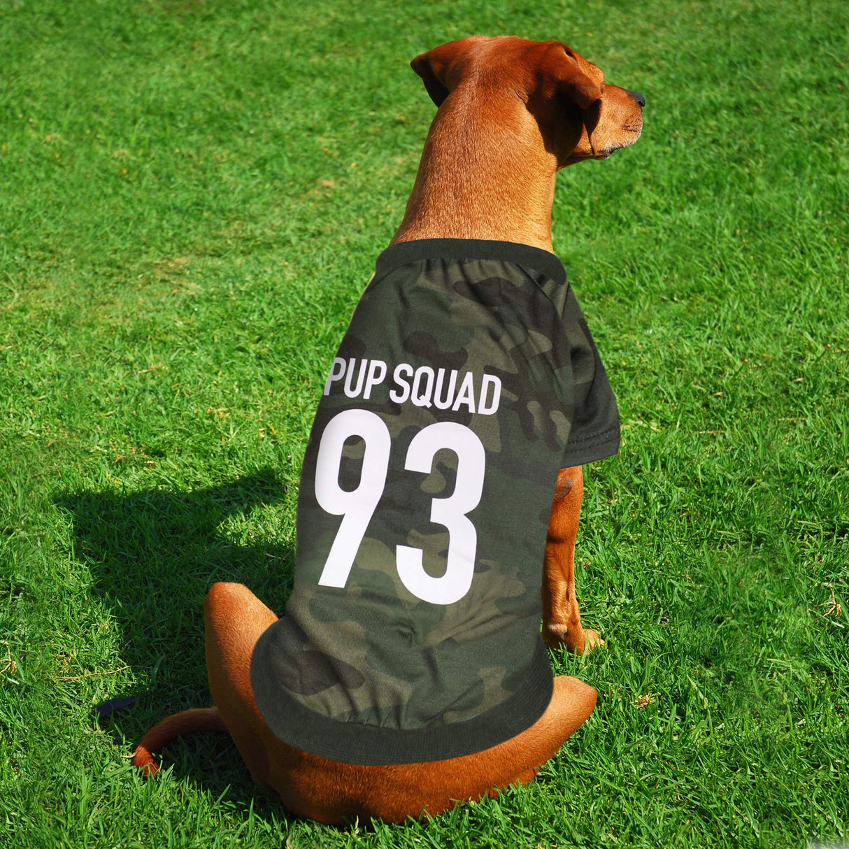 PET TEE Shirt Licensed by LaurDIY PUP Squad Dog Shirt -Large, Green Camo