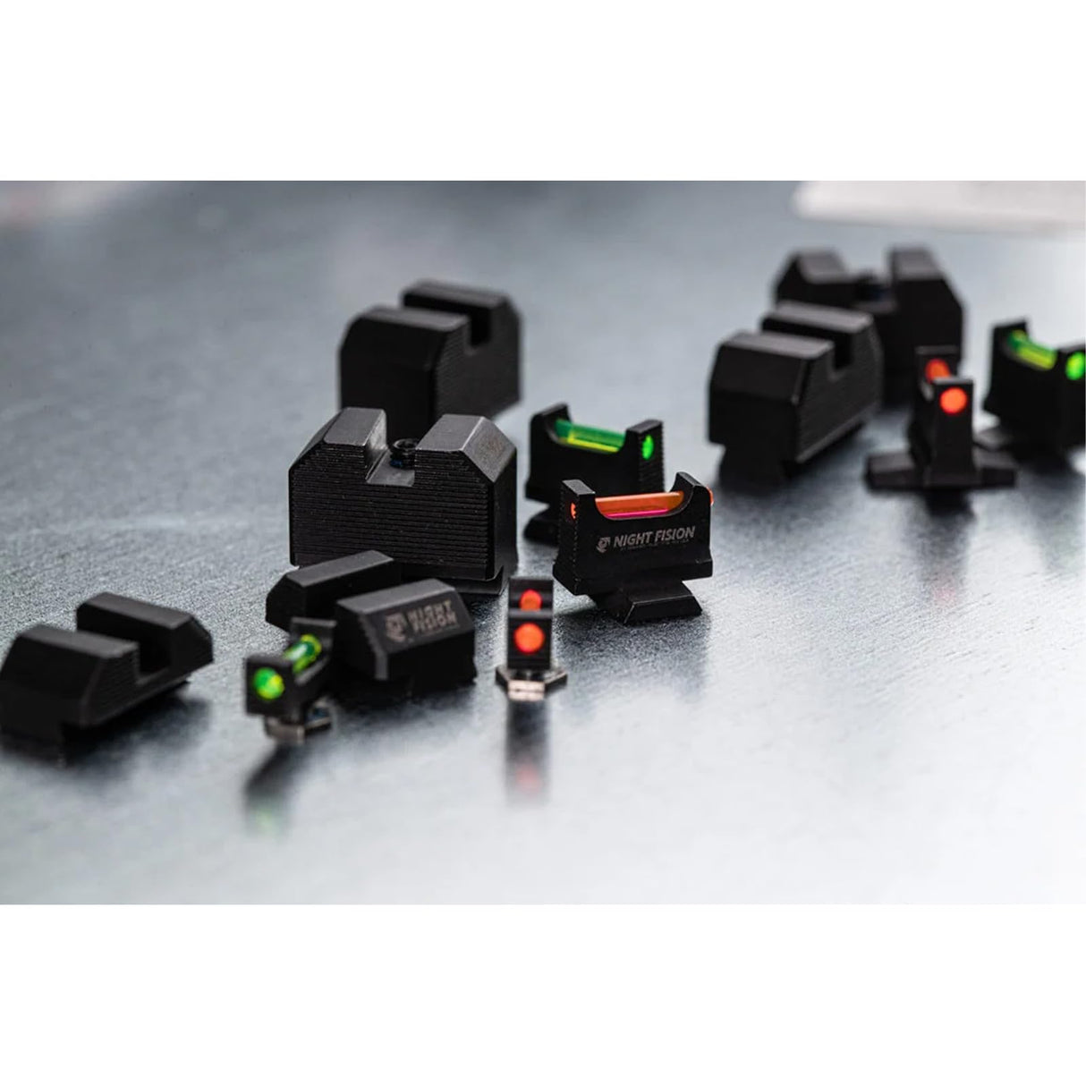 Night Fision GLK-001-330-353-RFZX Optic Height Fiber Optic Sight Set for Glock 17/19/45/48 w/ RMR/507c/SRO/ACRO - Red Front