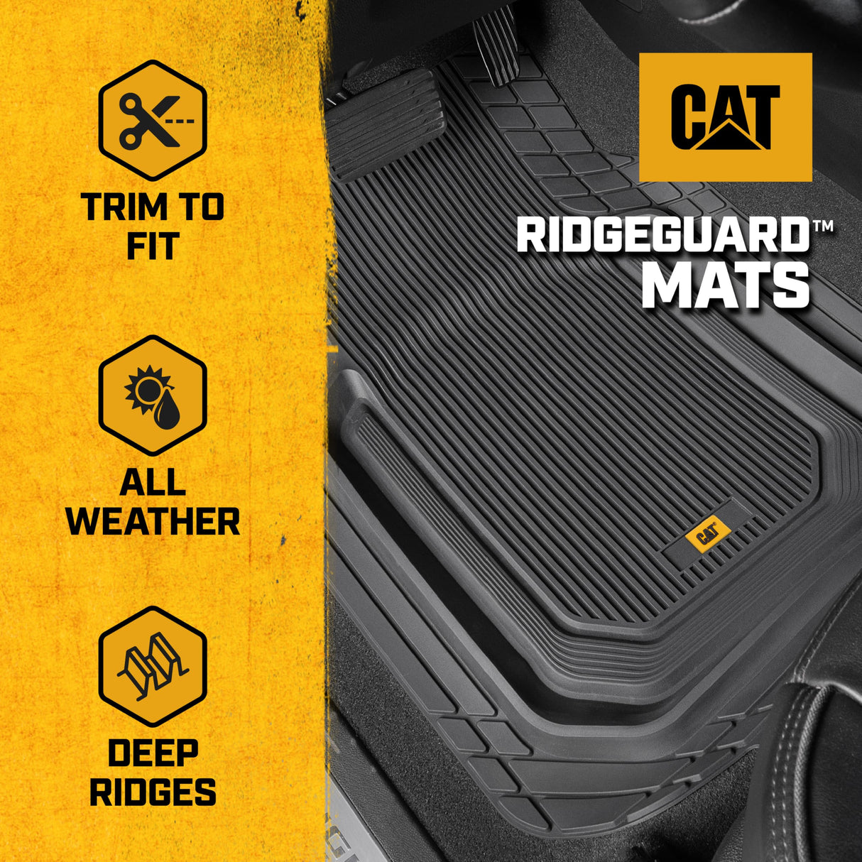 BDK Auto CAMT-9213-BK CAT Rubber Floor Mat