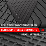 BDK Auto MTMT-6673-BK/BK Motor Trend Rubber Floor Mat