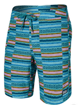SAXX SXSW01L-ASF-32 Betawave 2N1 Boardie 7" -SIZE: 32, Asher Stripe- Sea Foam