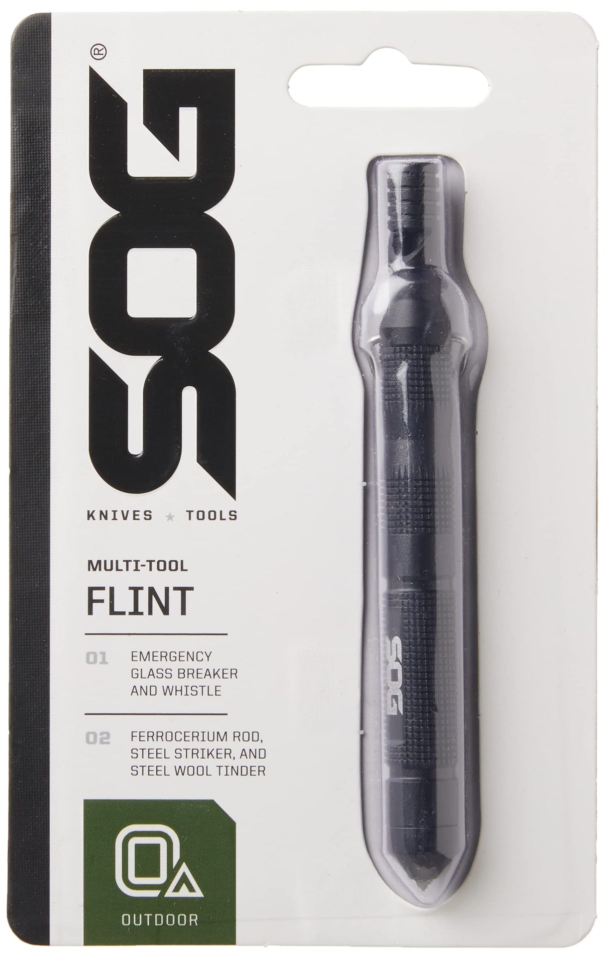 SOG FT1001-CP  Flint Survival & Defense Tool Safety Whistle, Fire Starter, Glass Breaker
