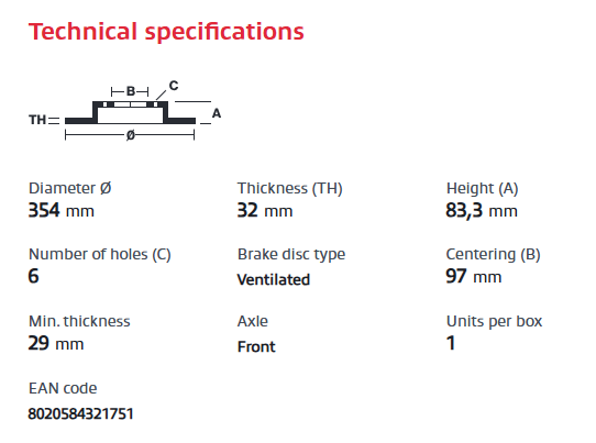 Brembo 09.E778.11: PRIME UV Coated Front Brake Disc Rotor  (FITS: 2022 - 2024 Lexus LX600)