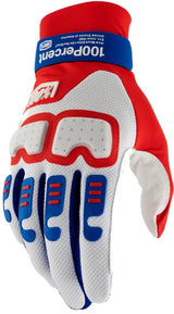100% 10029-00006  Langdale Moto/MTB Gloves -SIZE: Small -Red/White/Blue