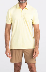 SAXX SXSP45  DropTemp All Day Cooling Polo Shirt - Lemon Twist Heather