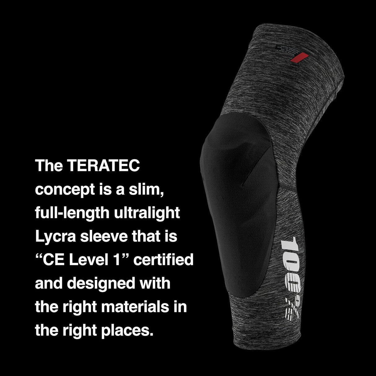 100% - Teratec Knee Guard / Knee Pads - Heather Grey/Black